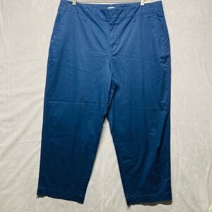 A New Day Women's Navy Straight High Rise‎ Cropped Pants Size 17 R Stretch